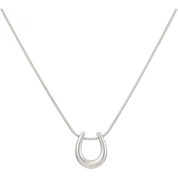 ⚡Silver Necklace for Women 18K Plated Crescent Moon Sun Horse Shoe Horn Pendant - Picture 5 of 7